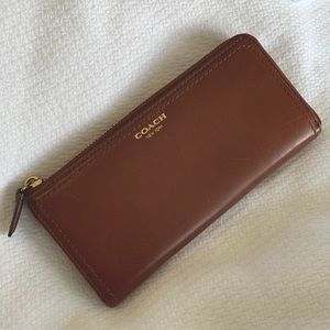 Coach wallet cognac brown leather